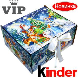 Сладкий подарок на Новый Год в картонной упаковке весом 1200 грамм по цене 2223 руб в Волгограде