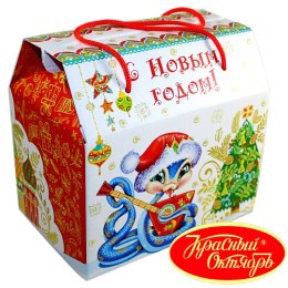 Детский новогодний подарок в картонной упаковке весом 950 грамм по цене 1108 руб в Волгограде